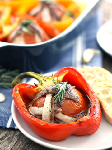 tomato garlic stuffed peppers