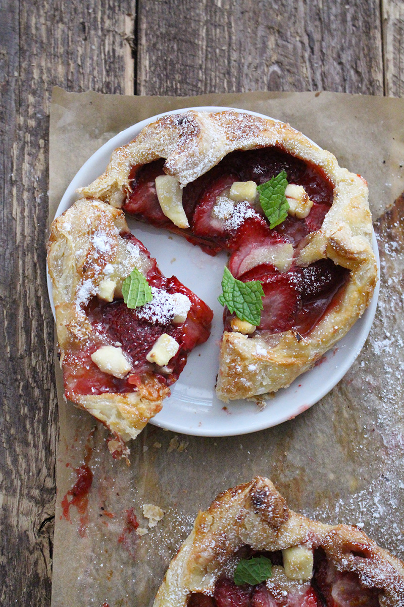 Super Easy Mini Strawberry + Brie and Cream Cheese Galettes