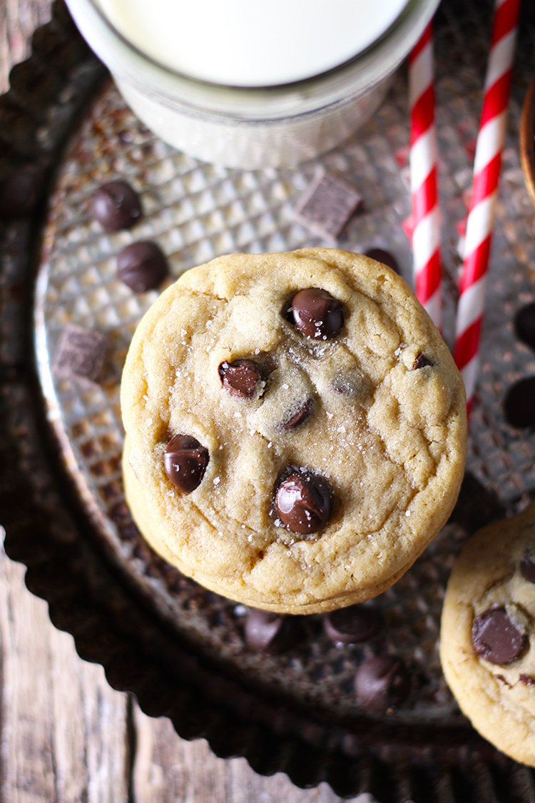 The chewiest, softest, most delicious chocolate chip cookies you will ever have. There’s one (not so) secret ingredient that makes these cookies perfect. You’ll never need another chocolate chip cookie recipe again. 