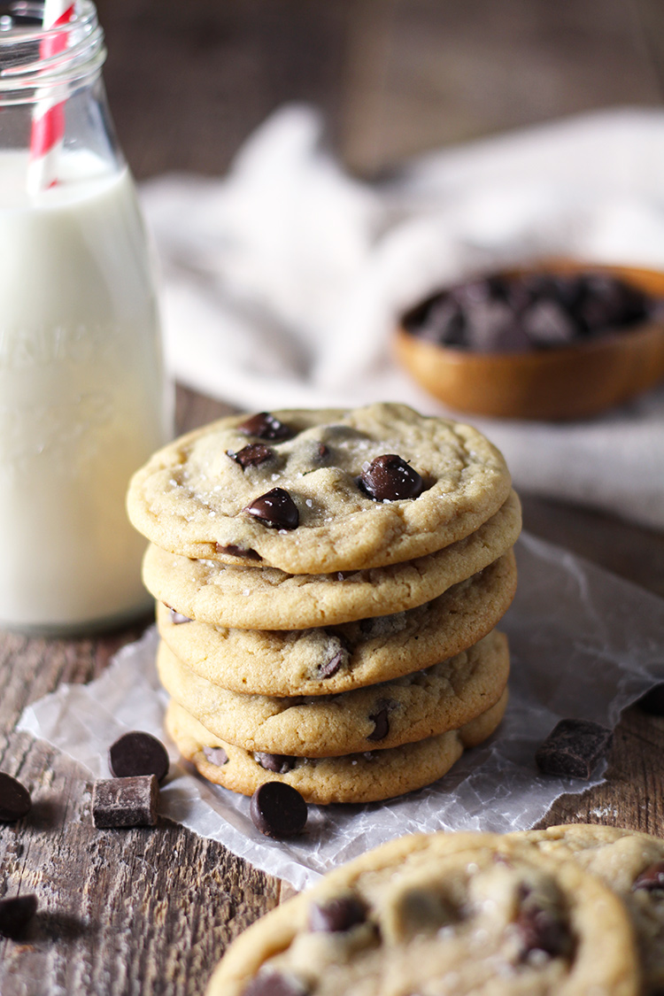 The chewiest, softest, most delicious chocolate chip cookies you will ever have. There’s one (not so) secret ingredient that makes these cookies perfect. You’ll never need another chocolate chip cookie recipe again.