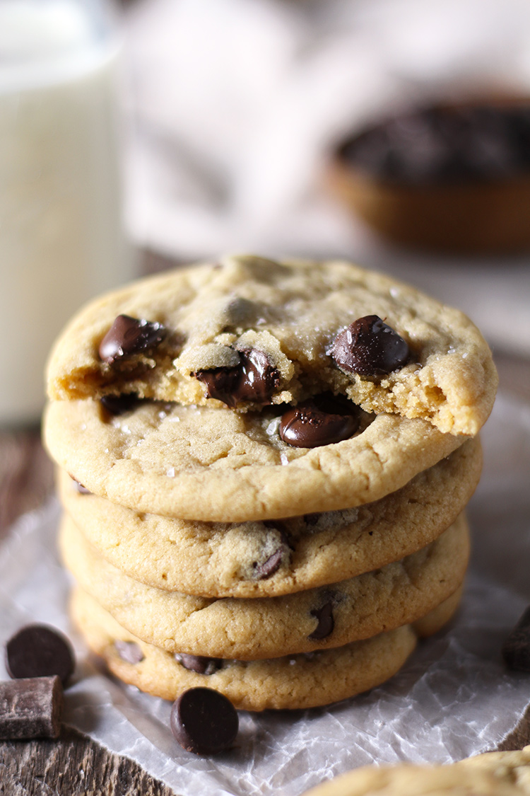 The chewiest, softest, most delicious chocolate chip cookies you will ever have. There’s one (not so) secret ingredient that makes these cookies perfect. You’ll never need another chocolate chip cookie recipe again. 