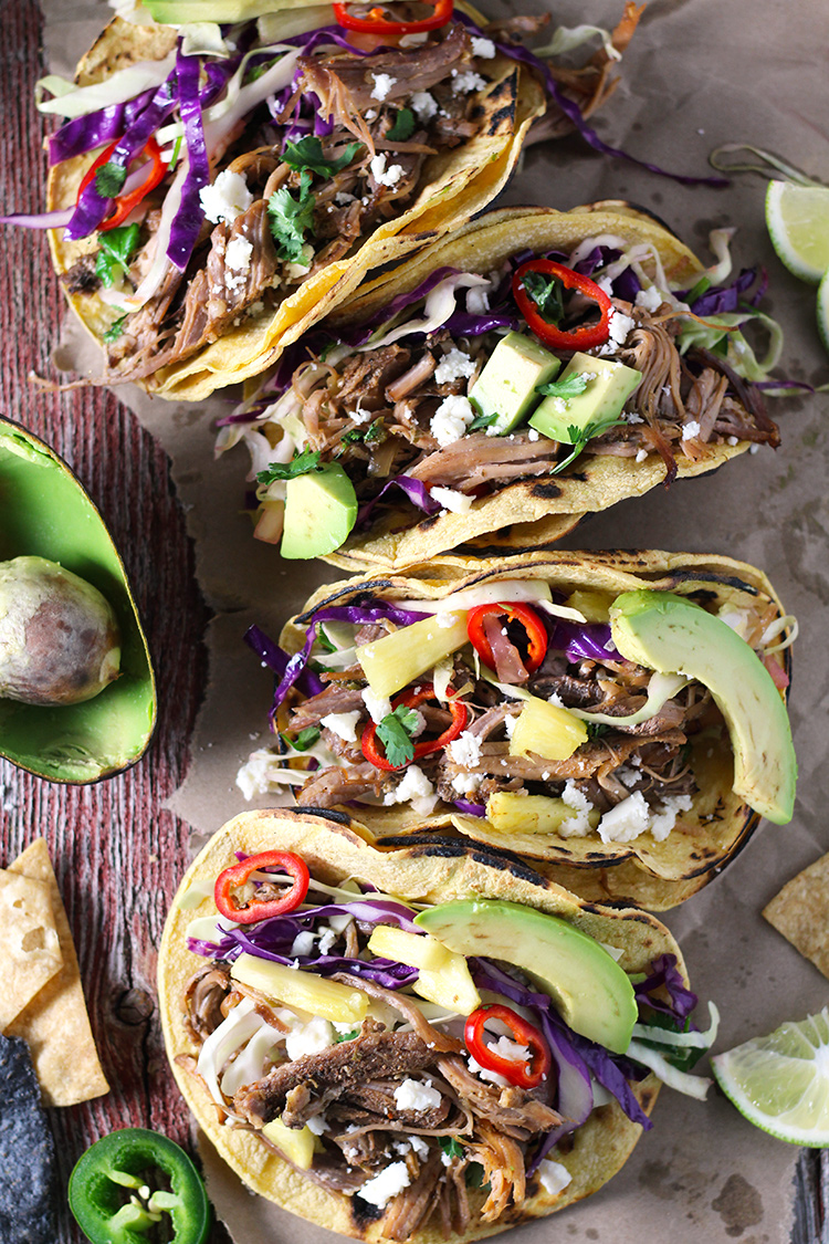 Mexican Pork Carnitas Tacos with Spicy Pineapple Slaw combines all the best flavors. The slow-cooked carnitas are smoky, delicious, and perfectly crisp, and the spicy pineapple slaw adds the perfect amount of spice and sweetness to the tacos. 