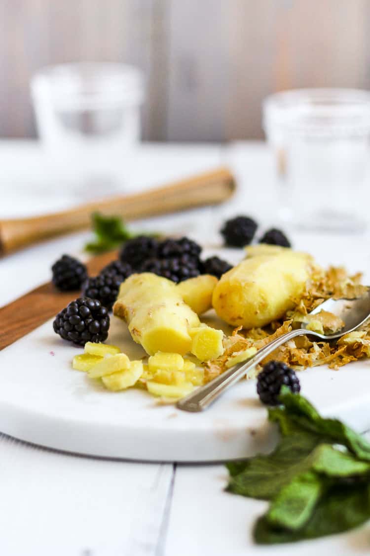 Your new drink of spring and summer! Easy, homemade blackberry ginger simple syrup pairs with lime, vodka and Prosecco creating a tasty and refreshing cocktail that’s perfect for brunch, parties or just any that requires a drink or two. 