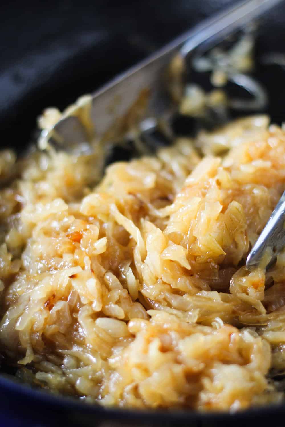 Caramelized onions in a pan