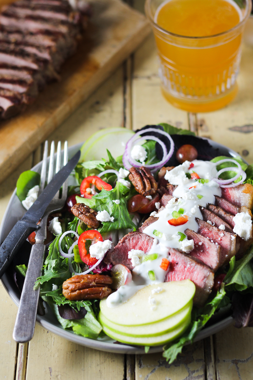 steak salad with goat cheese dressing