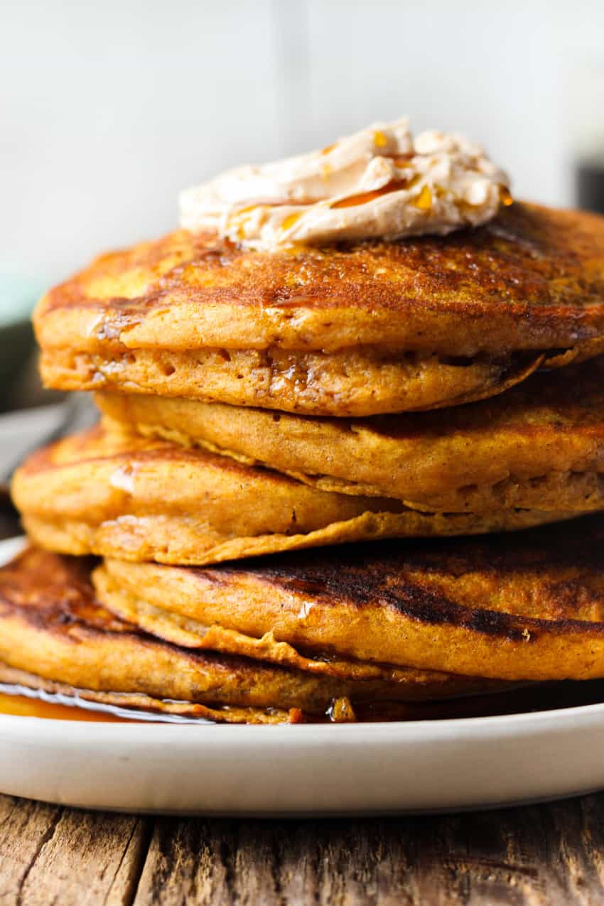 Fluffy pumpkin pancakes