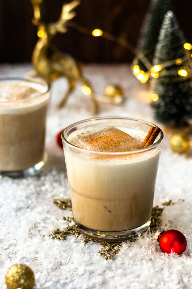 two glasses of eggnog white russian