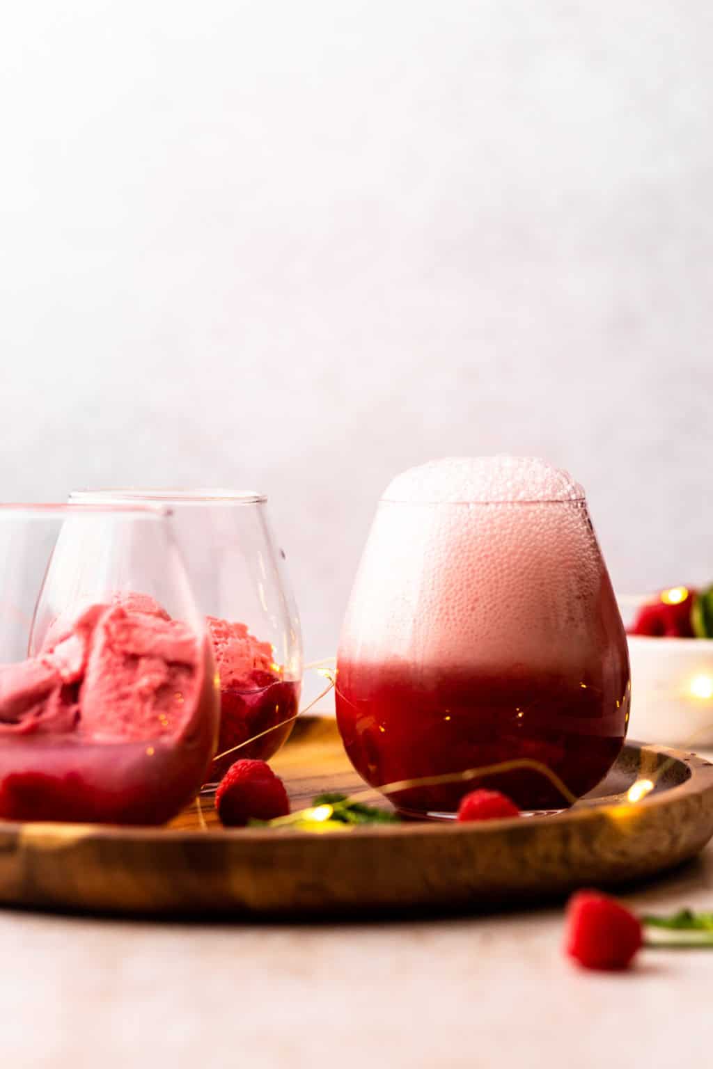 Sparkling Raspberry Champagne Float - Modern Farmhouse Eats