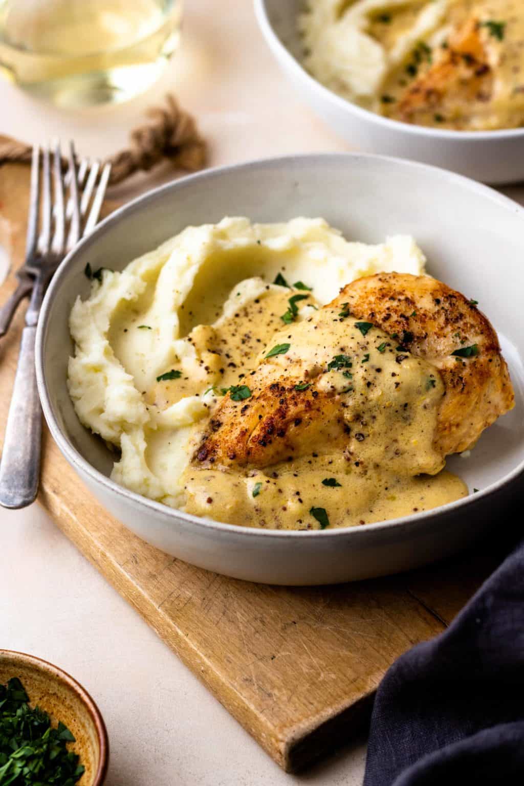 Chicken With Creamy Dijon Sauce And Mashed Potatoes Modern Farmhouse Eats chicken-with-creamy-dijon-sauce-and-mashed-potatoes-modern-farmhouse-eats