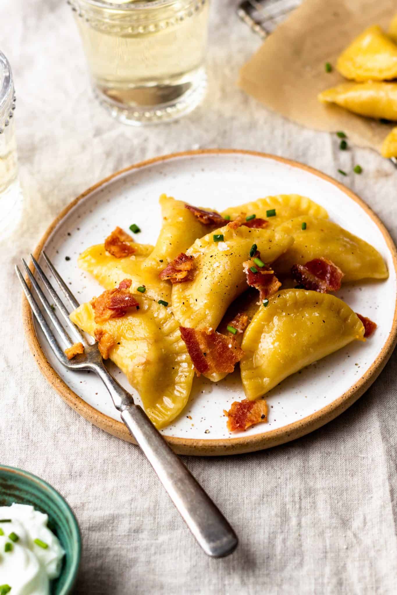 Homemade Bacon Cheddar Cheese Pierogies Modern Farmhouse Eats
