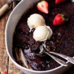 Super easy, self-saucing chocolate pudding cake! The perfect amount of sweetness. While baking, this dessert separates into a layer of delicious chocolate cake over the top of rich, hot fudge pudding. This pudding cake is sure to impress! Serve with vanilla ice cream for the best chocolate dessert!