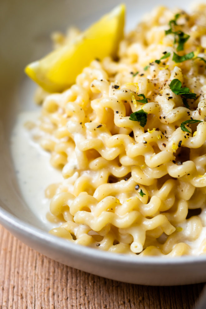 Lemon pepper pasta is so silky smooth and bursting with flavor! The sauce is light but creamy and only takes 20 minutes to prepare! The pasta can be served as a main dish or a side. It would be great with grilled chicken or fish! So simple and so delicious!!