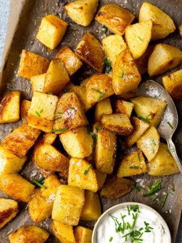 roasted potatoes with sour cream