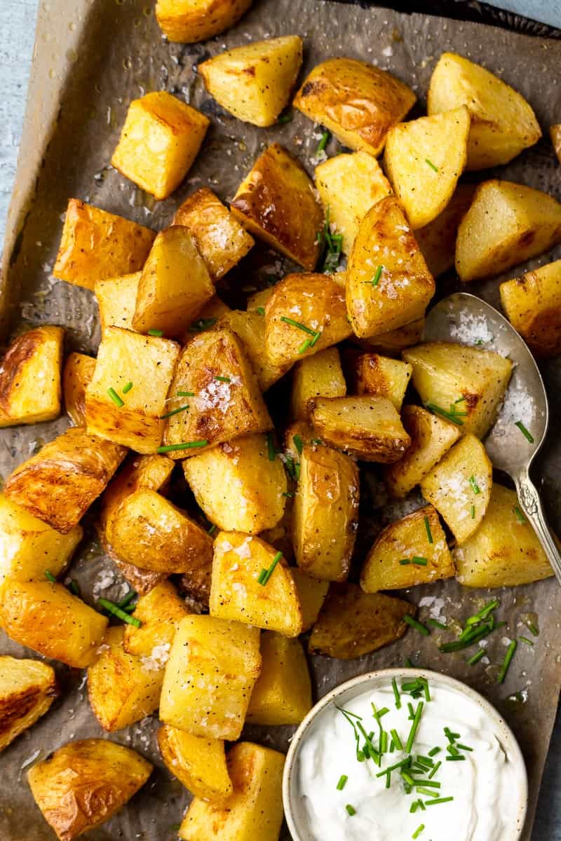 roasted potatoes with sour cream