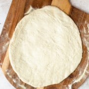 rolled out pizza dough