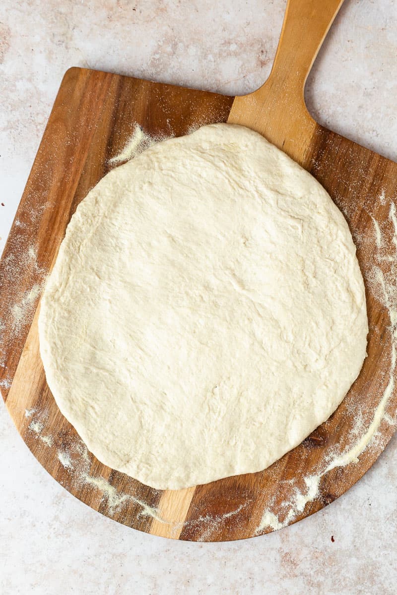 rolled out pizza dough