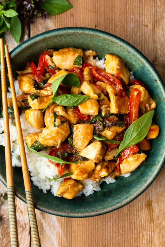 Thai Basil Chicken Stir Fry Modern Farmhouse Eats