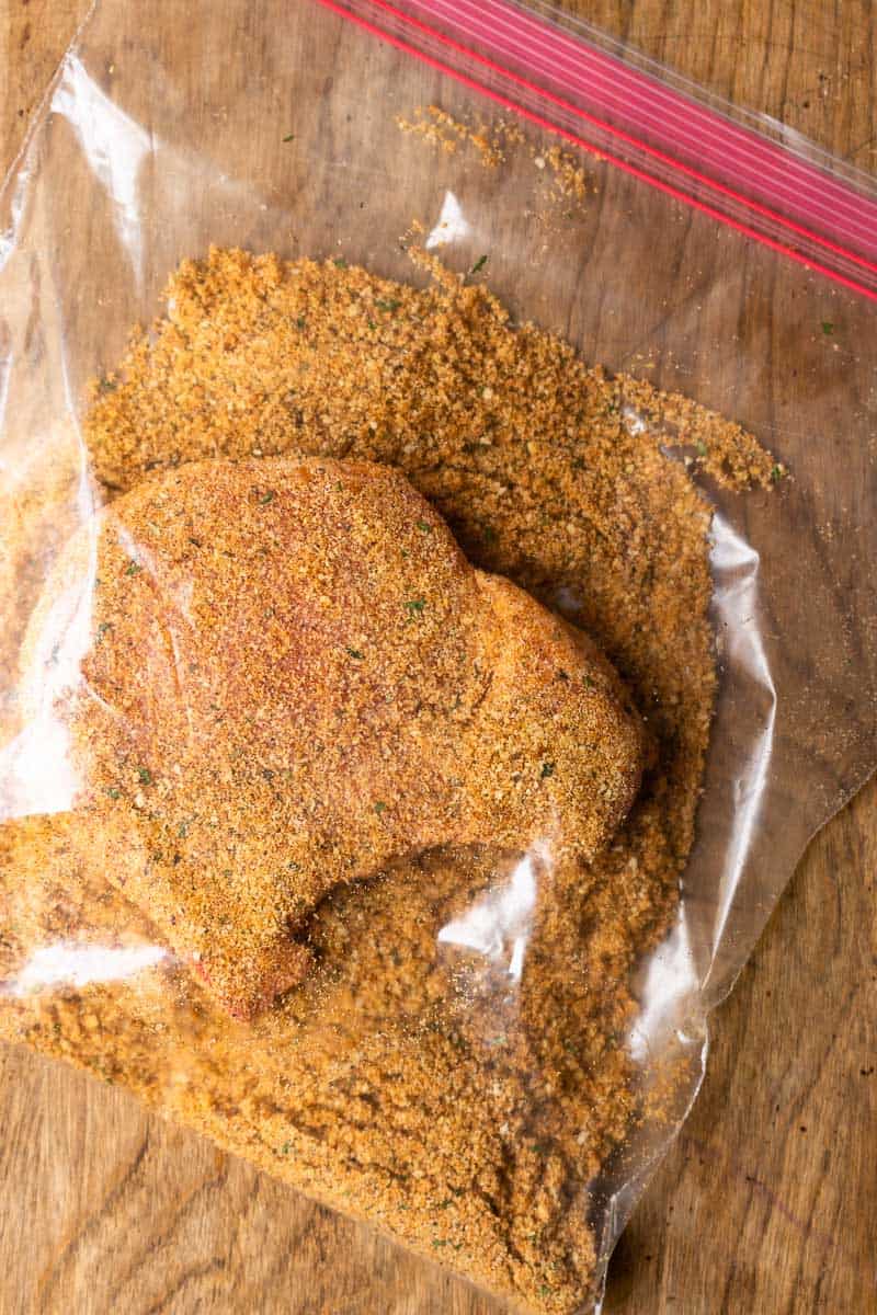 pork chop in bag with shake and bake breading