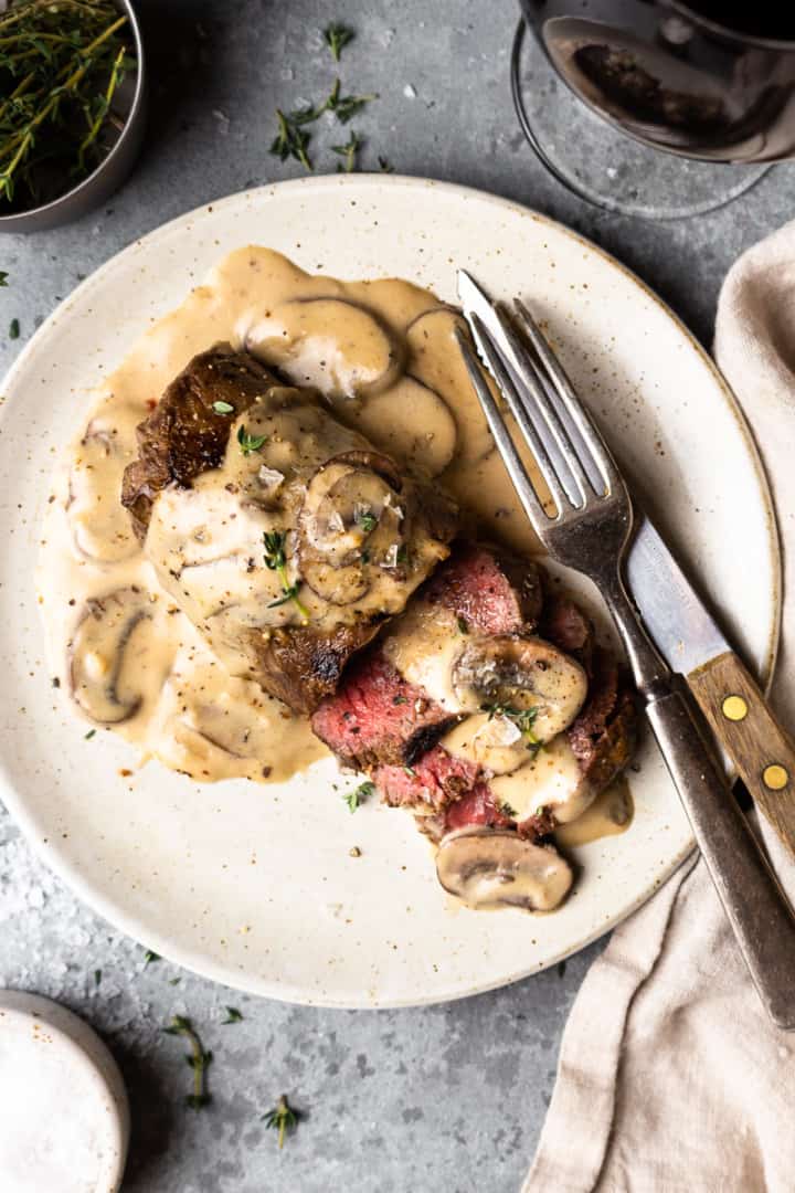 Venison Steak with Mushroom Cream Sauce Modern Farmhouse Eats