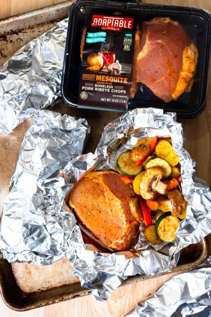 Smokey Mesquite Pork Chop Foil Packs Modern Farmhouse Eats