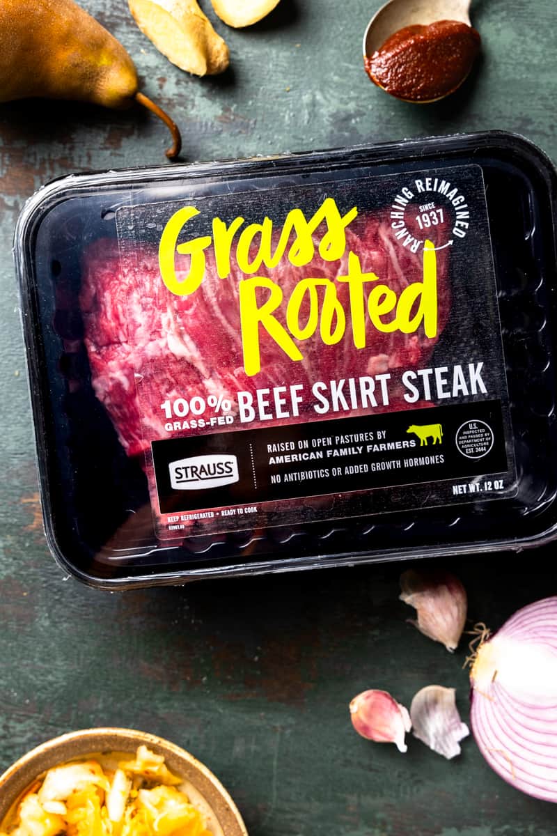 Grass Rooted Beef Skirt Steak in packaging