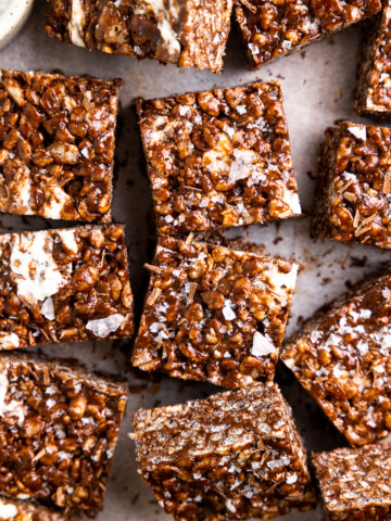 chocolate Rice Krispies cut into squares