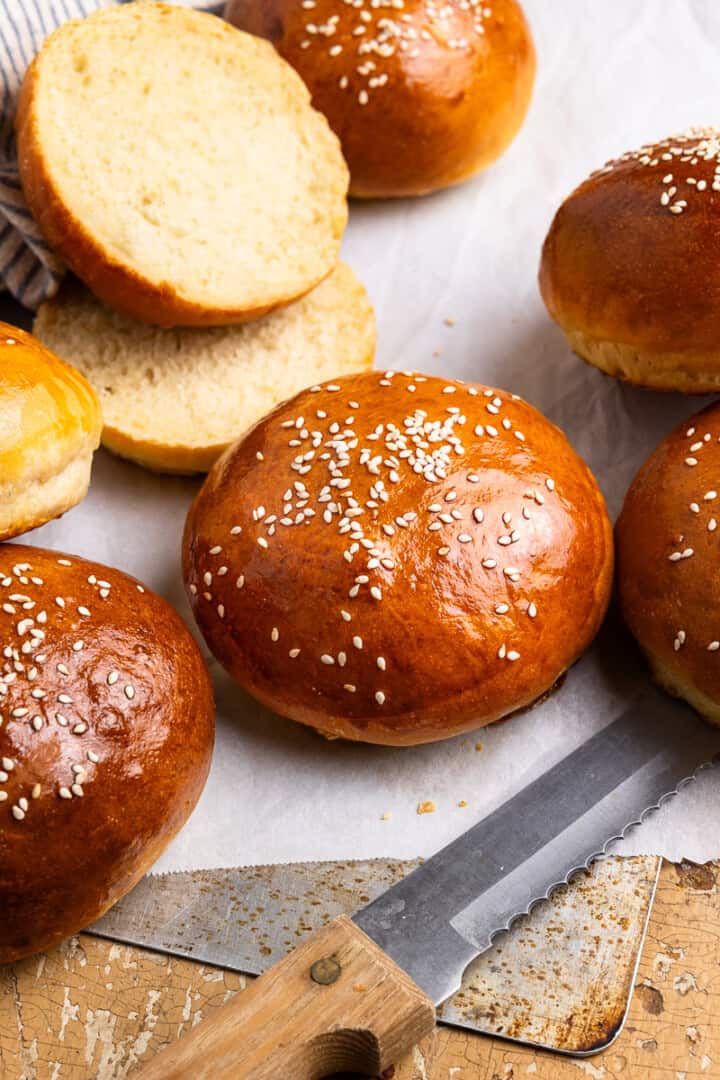 Brioche Sourdough Discard Hamburger Buns Modern Farmhouse Eats