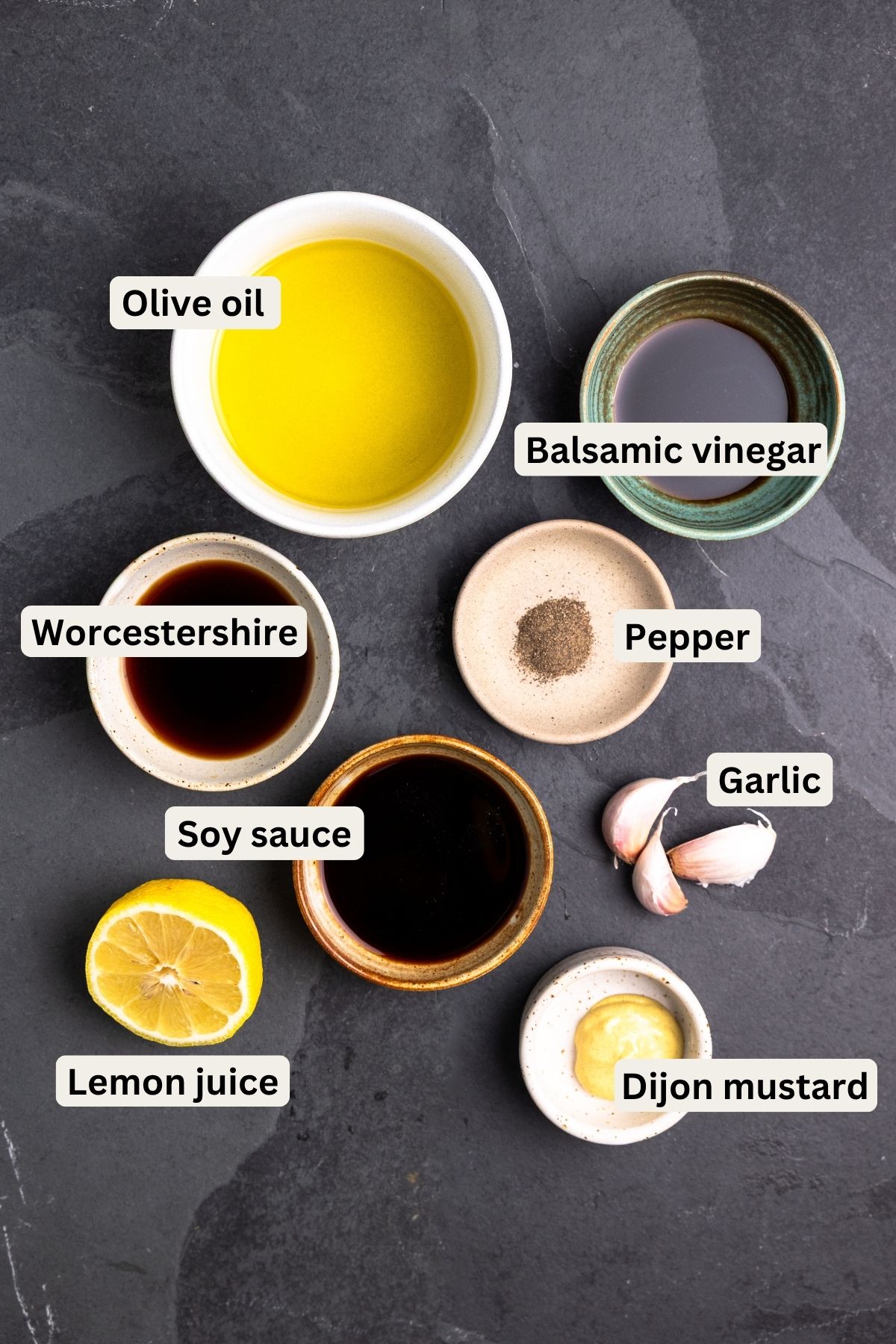 Venison marinade ingredients.
